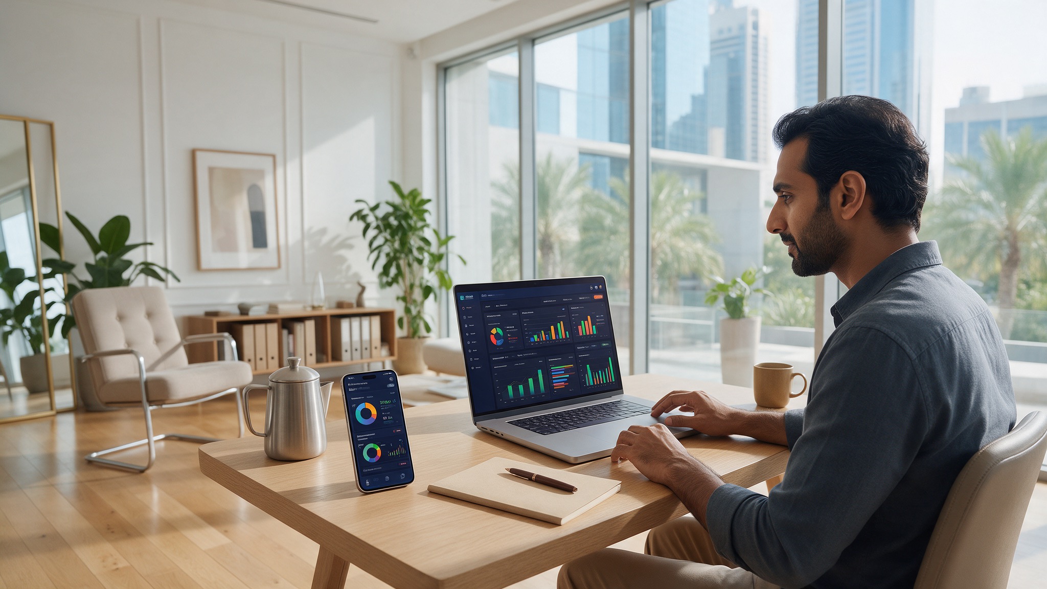 A UAE entrepreneur using digital business banking