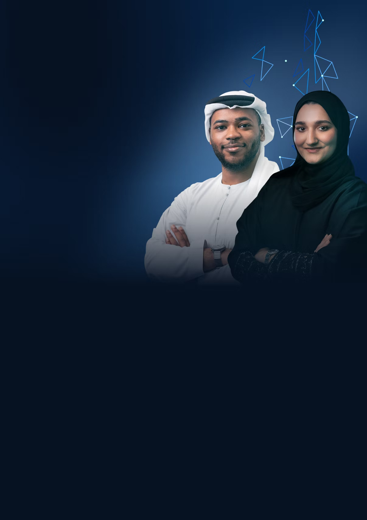 Emirates NBD innovation showcase with interactive digital displays