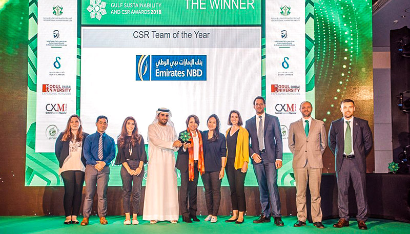 Emirates NBD wins Best CSR Team of the Year Award at Gulf Sustainability and CSR Awards