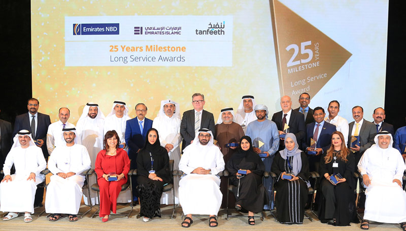 Emirates NBD felicitated 26 staff members for completing 25 years of ...